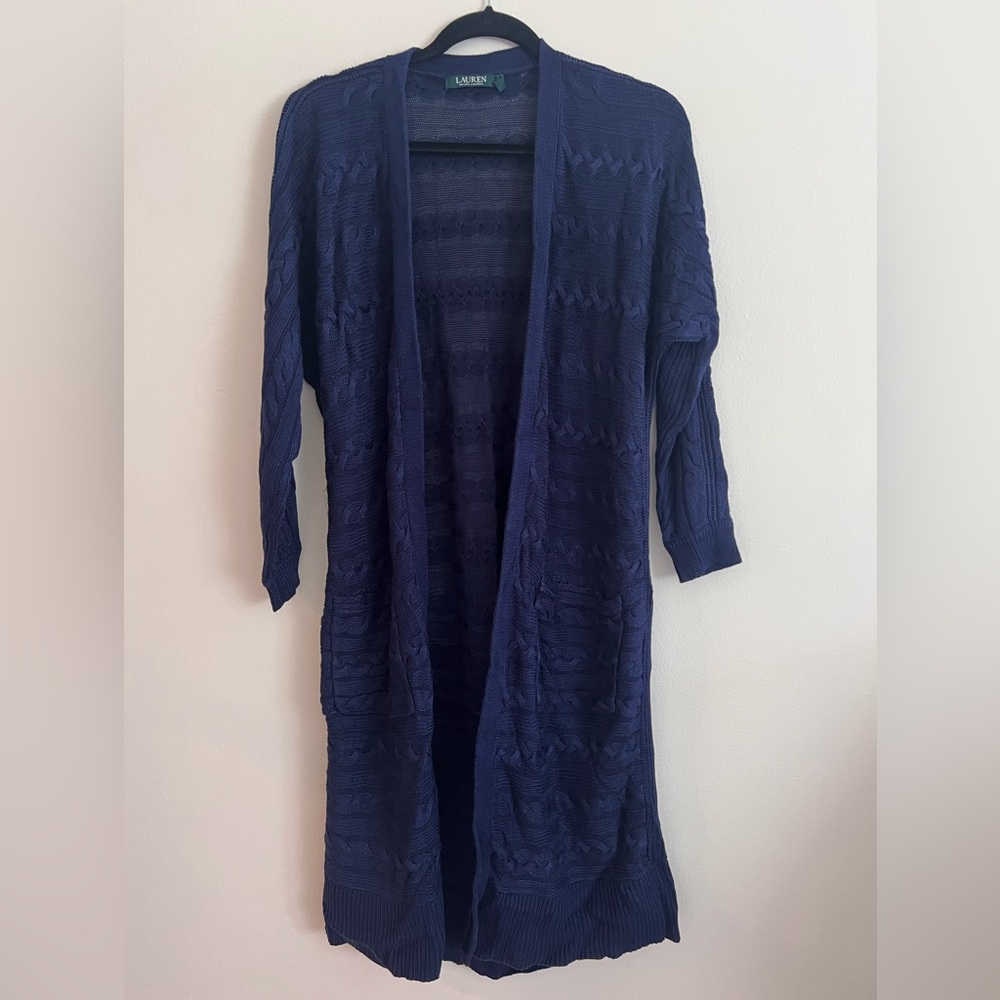 Lauren Ralph Lauren Cable Knit Long Cardigan